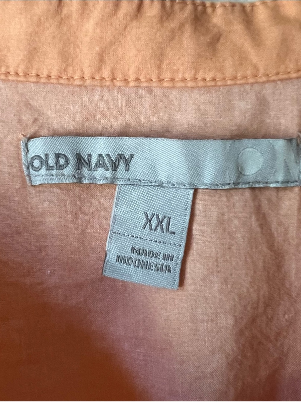 Old Navy Y2K Boho Blouse Button-Front Peach Floral Design Cotton Size XXL - Picture 9 of 11